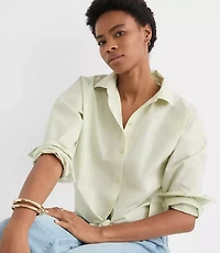 Poplin Tie Front Everyday Shirt