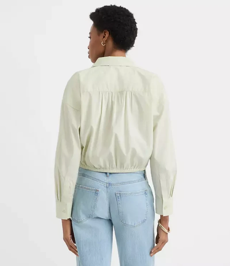 Poplin Tie Front Everyday Shirt