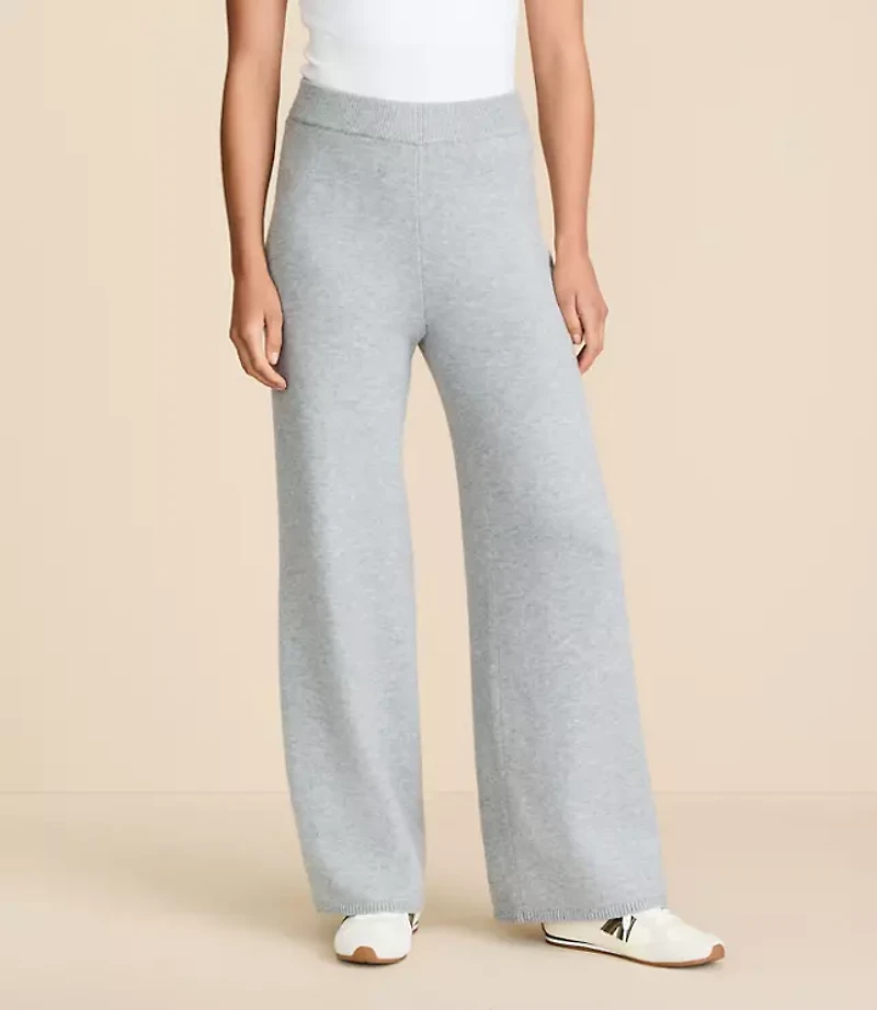 Lou & Grey Heathered Cloudstitch Wide Leg Pants