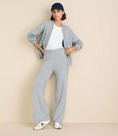 Lou & Grey Heathered Cloudstitch Wide Leg Pants