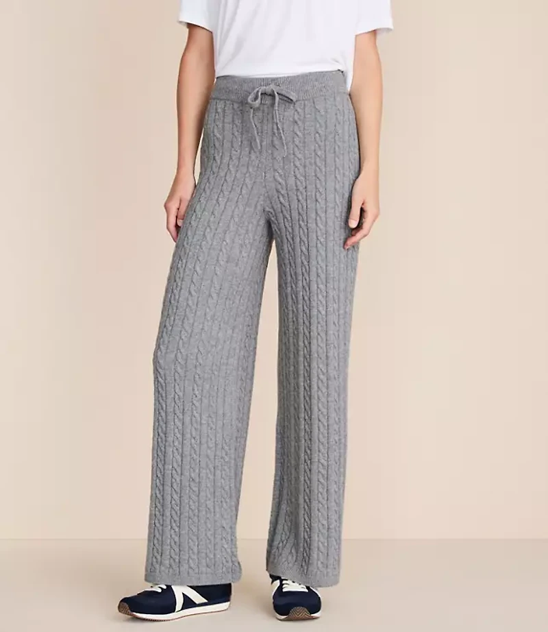 Petite Lou & Grey Cable Sweater Straight Leg Pants