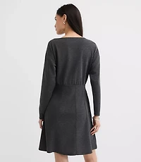 Seamed Sweatshirt Mini Pocket Dress