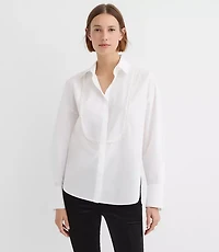 Petite Pearlized Bib Tuxedo Shirt