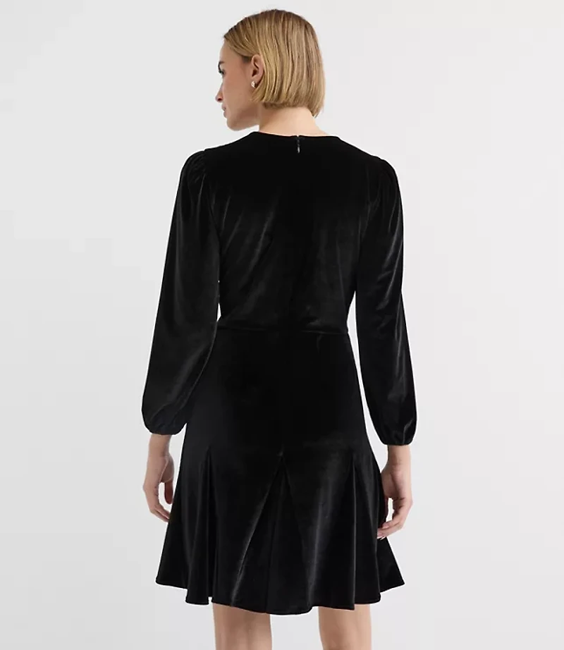 Petite Velvet Godet Mini Dress