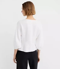 Seamed Linen Blend Blouse