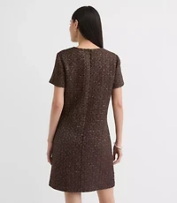 Petite Shimmer Tweed Mini Pocket Dress