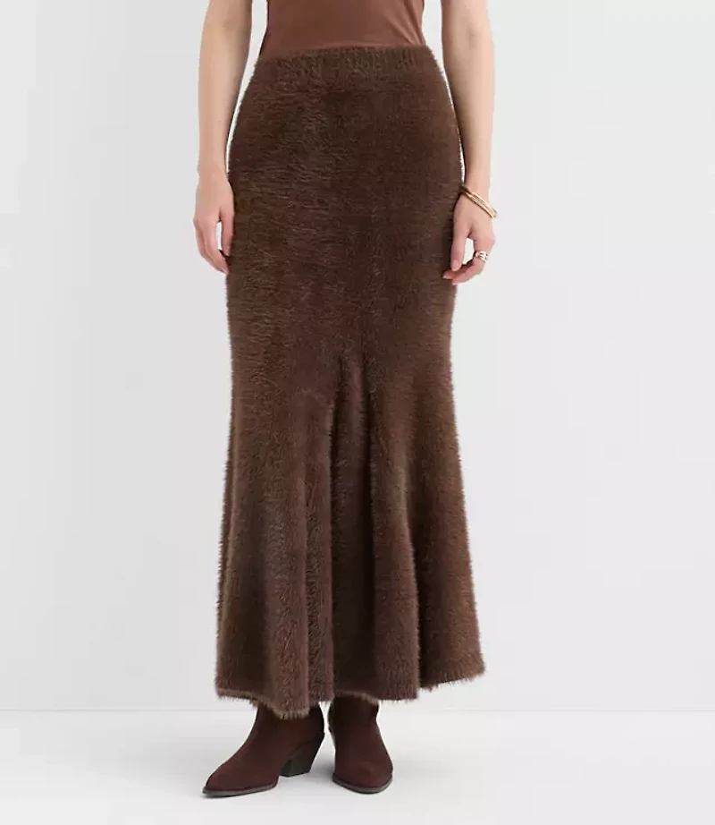 Petite Fuzzy Godet Maxi Skirt