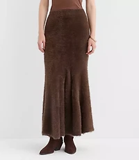 Petite Fuzzy Godet Maxi Skirt