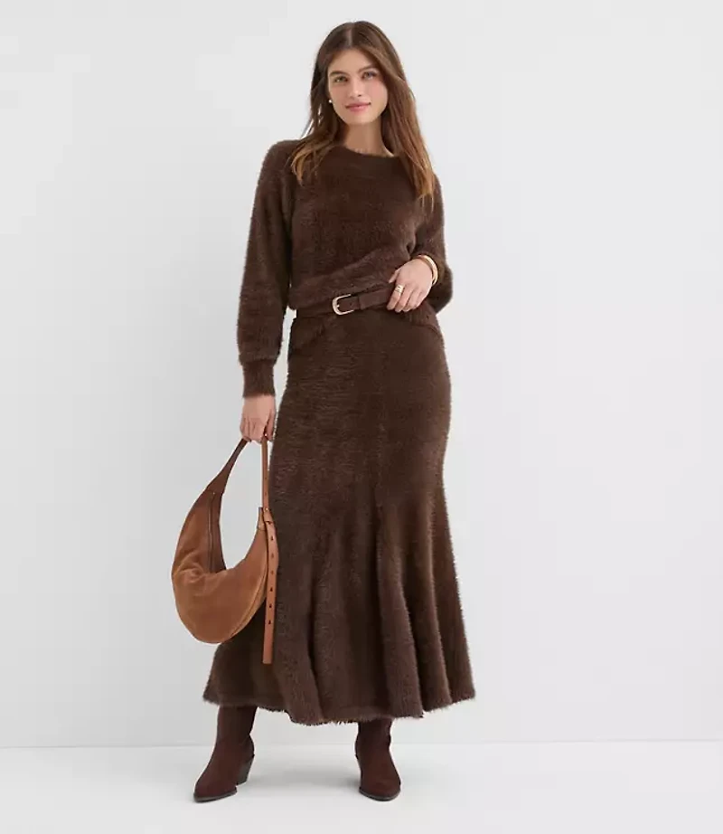 Petite Fuzzy Godet Maxi Skirt