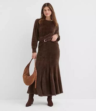 Petite Fuzzy Godet Maxi Skirt