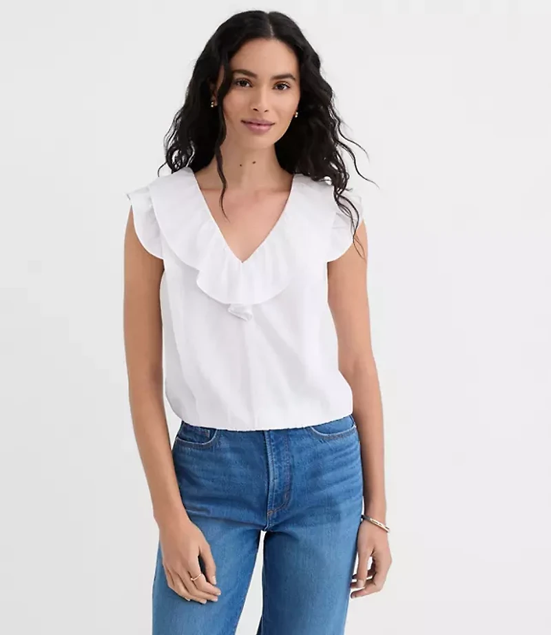 Ruffle V-Neck Top