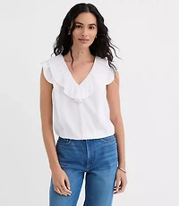 Ruffle V-Neck Top