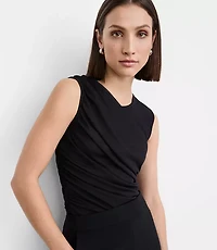 Petite LOFT Versa Mesh Ruched Tank Top