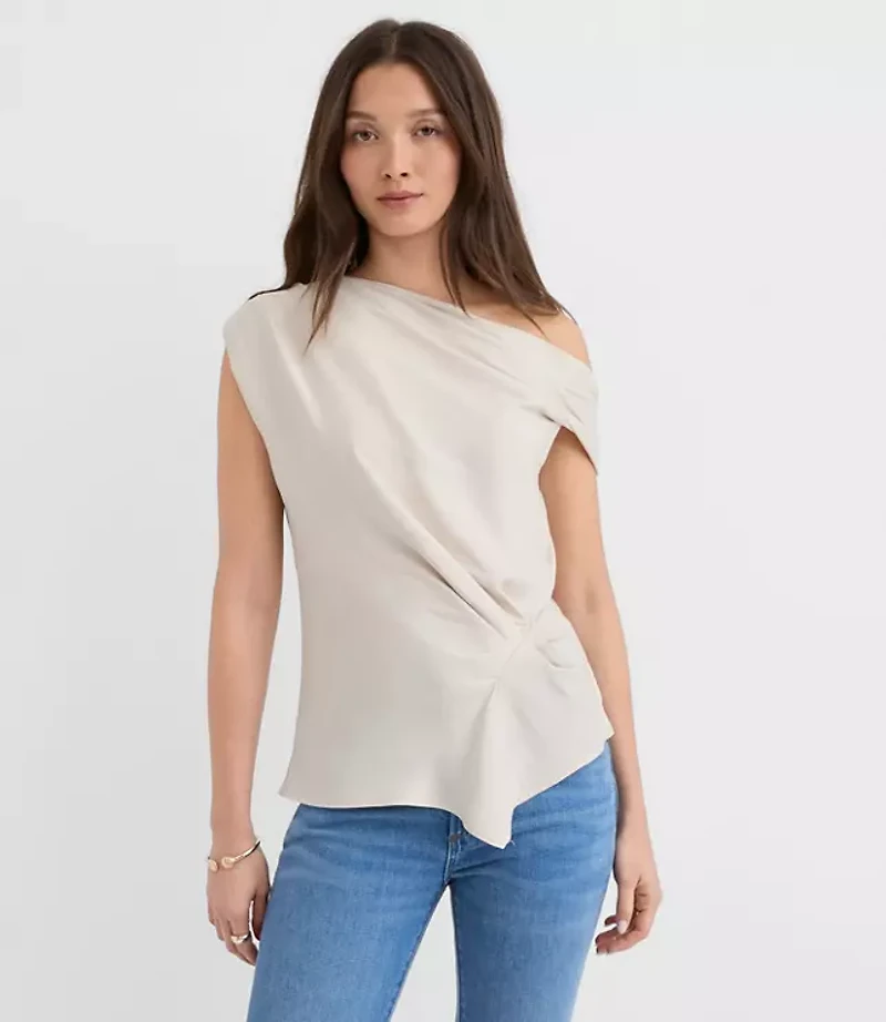 Gathered One Shoulder Top