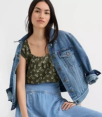 Floral Square Neck Top