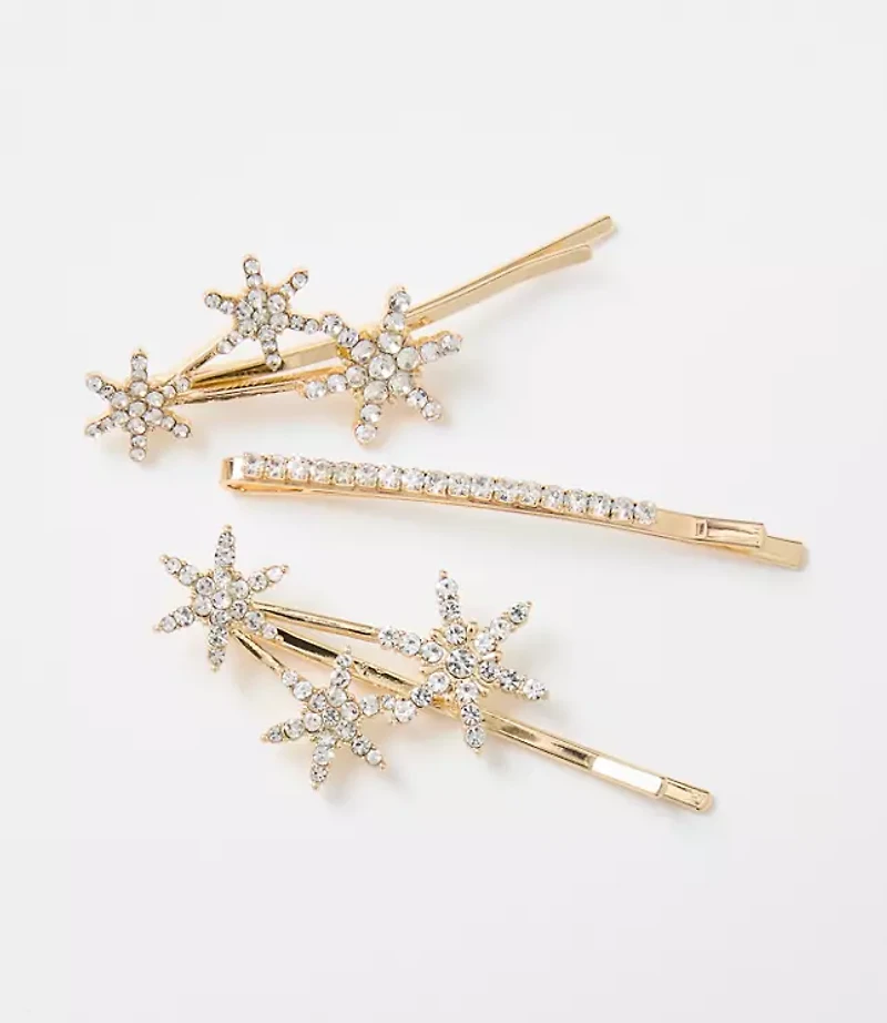 Pave Star Bobby Pin Set