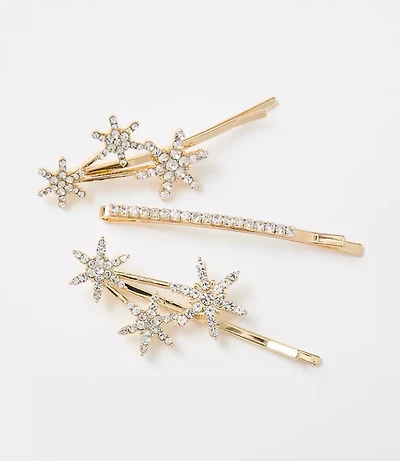 Pave Star Bobby Pin Set