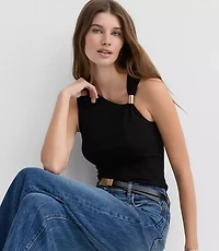 Metallic Trim Tank Top