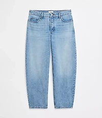 Rivete Petite Mid Rise Barrel Jeans Aura Wash