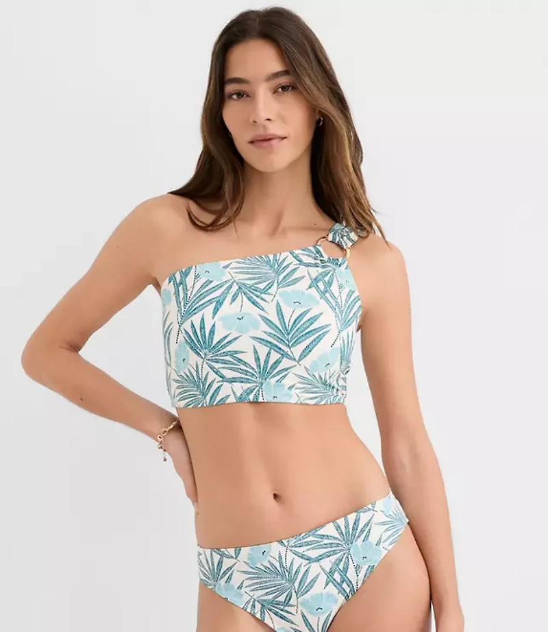 LOFT Beach Palm Ring One Shoulder Bikini Top