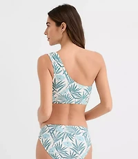 LOFT Beach Palm Ring One Shoulder Bikini Top