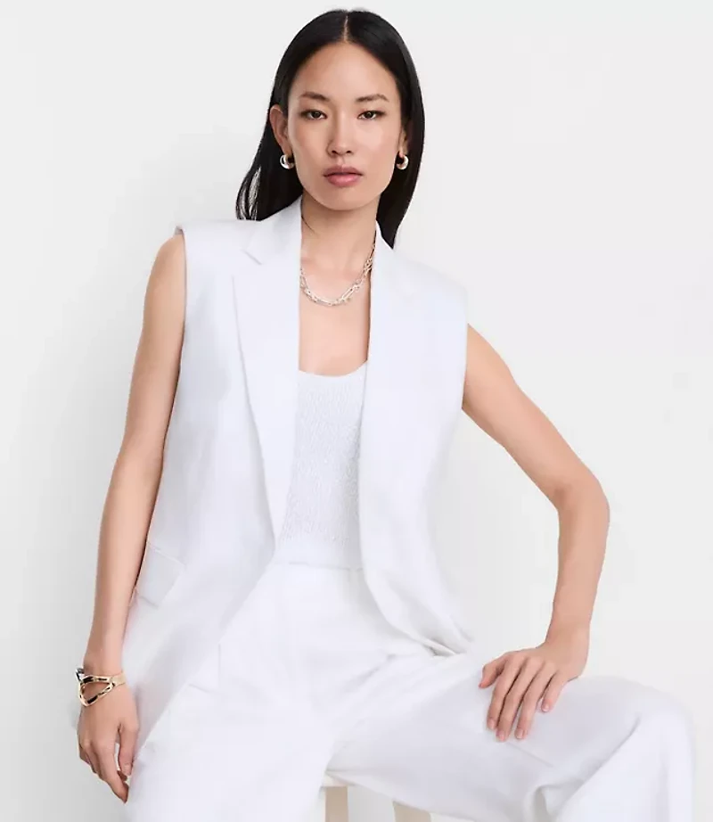 LOFT Versa Luxe Lyocell Linen Sleeveless Blazer