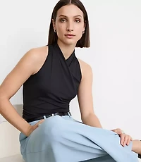 Petite LOFT Versa 360 Knit Crossover Halter Top