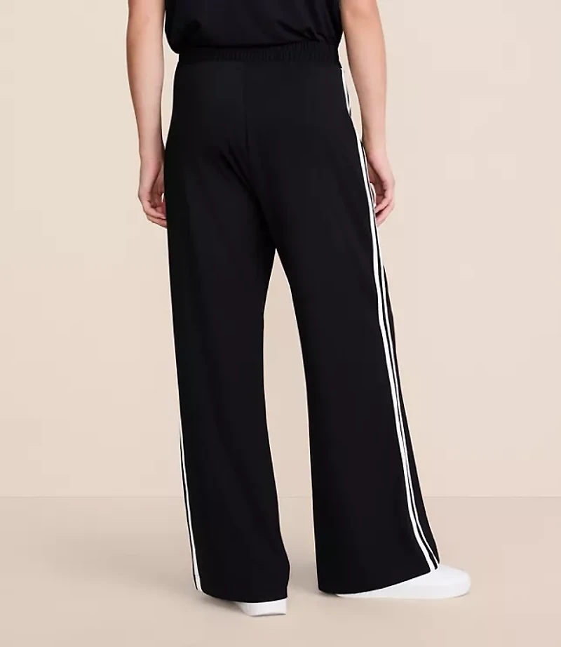 Petite Lou & Grey Double Stripe Pintucked Luvstretch Wide Leg Pants