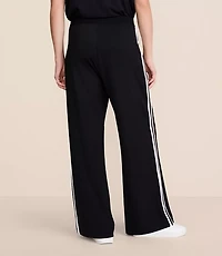 Petite Lou & Grey Double Stripe Pintucked Luvstretch Wide Leg Pants