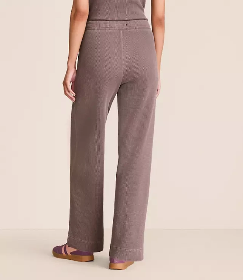 Petite Lou & Grey Garment Dyed Waffle Wide Leg Pants