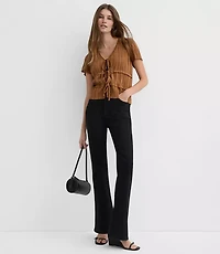 Pleated Bow Tie Top