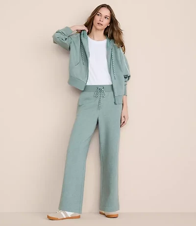 Lou & Grey Heathered Elite Fleece Wide Leg Sweatpants