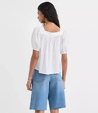 Puff Sleeve Square Neck Blouse