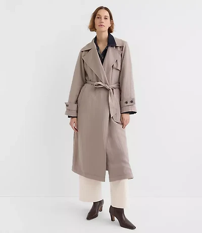 Petite Drapey Trench Coat