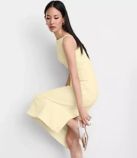 LOFT Versa Crepe Drape Square Neck Midi Dress