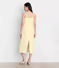 LOFT Versa Crepe Drape Square Neck Midi Dress