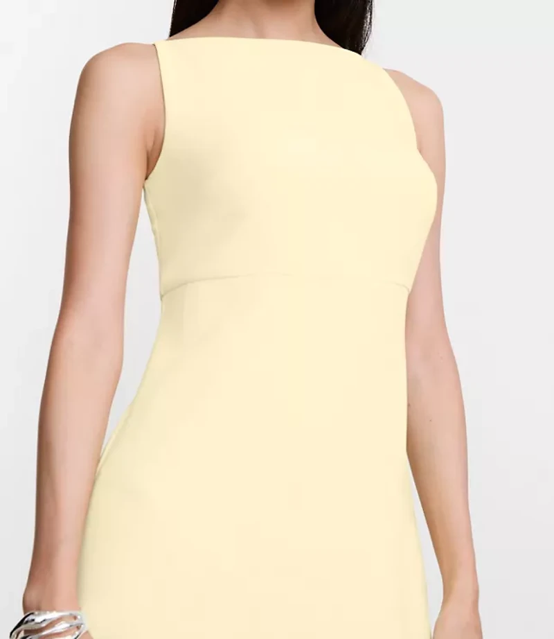 LOFT Versa Crepe Drape Square Neck Midi Dress