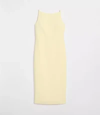LOFT Versa Crepe Drape Square Neck Midi Dress