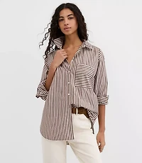 Striped Poplin Everyday Oversized Pocket Shirt