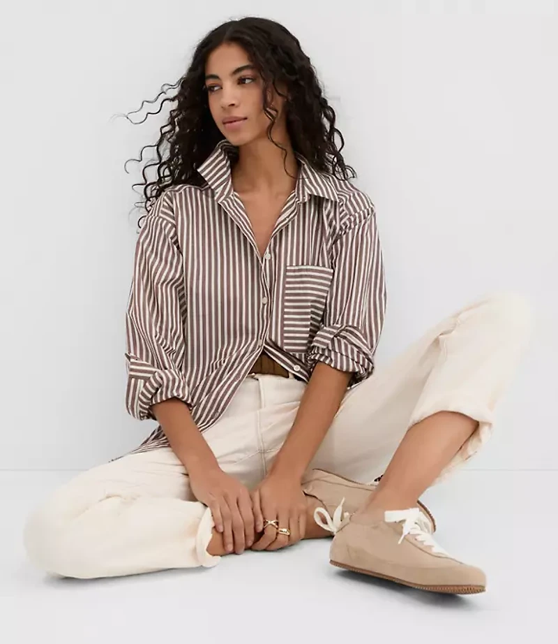 Striped Poplin Everyday Oversized Pocket Shirt