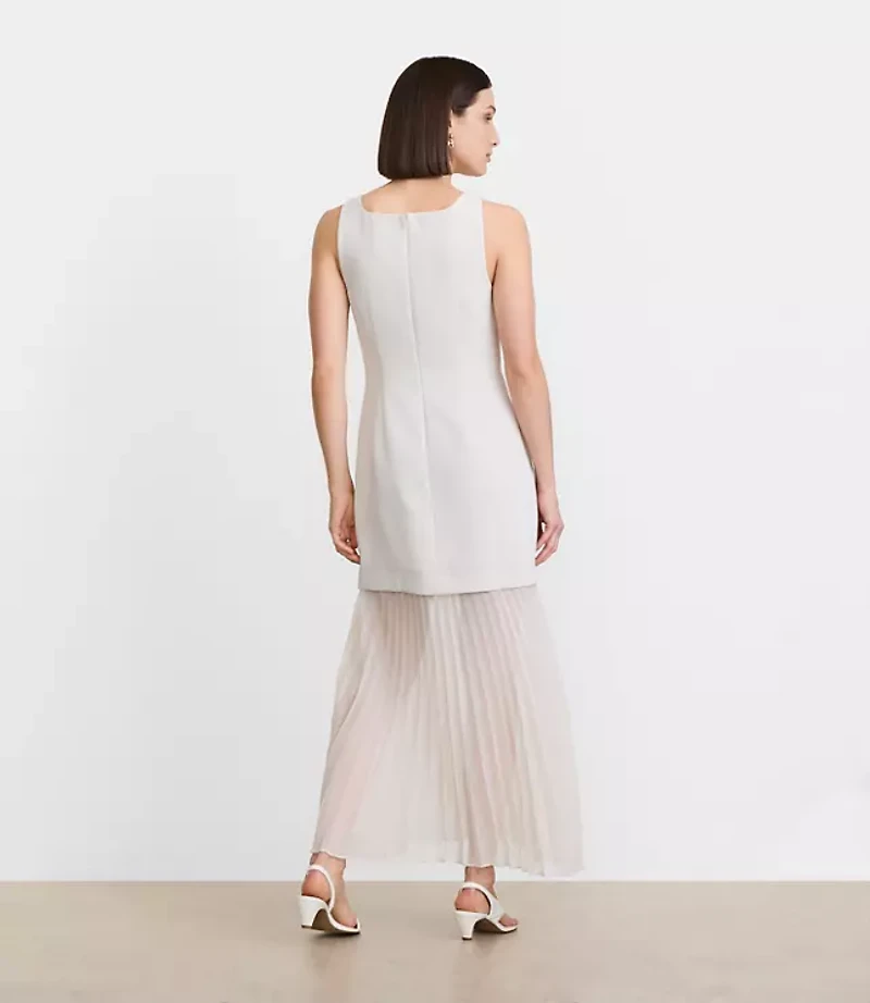LOFT Versa Crepe Drape Mixed Media Maxi Dress