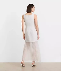 LOFT Versa Crepe Drape Mixed Media Maxi Dress