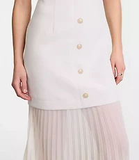 LOFT Versa Crepe Drape Mixed Media Maxi Dress