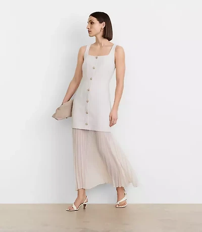 LOFT Versa Crepe Drape Mixed Media Maxi Dress