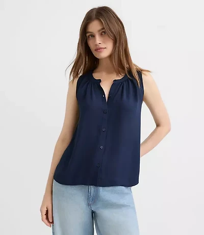 Shirred Button Shell