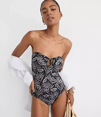 LOFT Beach Palm Wire Bandeau One Piece Swimsuit
