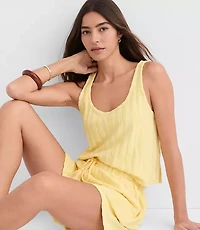 Petite LOFT Beach Striped Terry Tank Top
