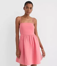 Petite LOFT Beach Triple Cloth Mixed Media Mini Pocket Dress