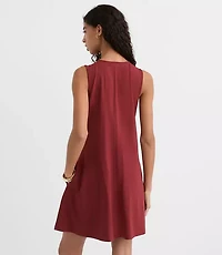 Pintucked Bow Mini Pocket Dress