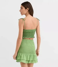 Petite LOFT Beach Ruffle Smocked Crop Top